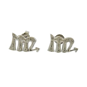 Gubelin Gold Diamond Scorpio Zodiac Sign Stud Earrings