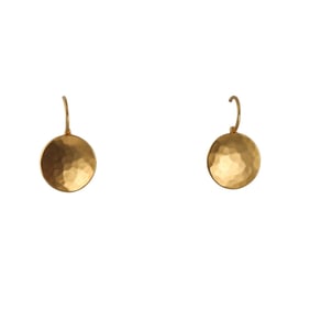 18k Gold Hammered Disc Earrings