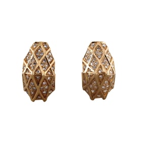 Demner 18k Gold Diamond Geometric Hoop Earrings