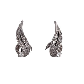 Midcentury 14k Gold Diamond Earrings