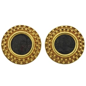 Elizabeth Locke Ancient Coin Gold Earrings