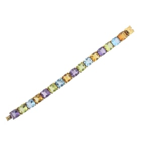 Asprey Multicolor Gemstone Gold Bracelet