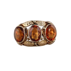 Arts & Crafts 14k Gold Citrine Ring