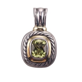 David Yurman Albion 14k Gold Silver Peridot Pendant