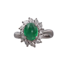 Platinum 2.91ct Emerald Diamond Ring