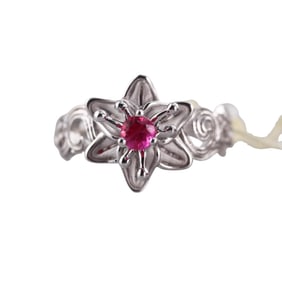 Carrera y Carrera Jasmine 18k Gold Ruby Flower Ring