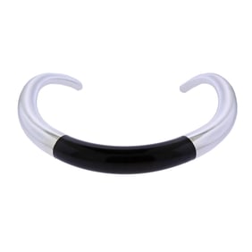 Georg Jensen Aura Sterling Silver Ebony Collar Necklace