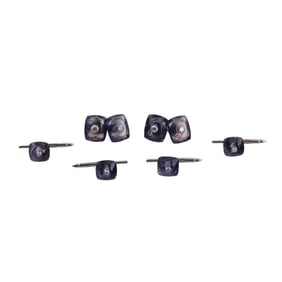 Trianon Iolite Diamond 18k Gold Cufflinks Stud Dress Set