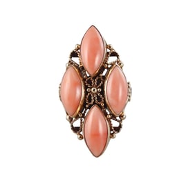 Vintage 14k Gold Coral Ring