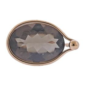 Georg Jensen Savannah 18k Gold Smoky Quartz Ring 1506