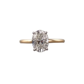 GIA 1.55ct I1 I Oval Diamond 18k Gold Platinum Engagement Ring