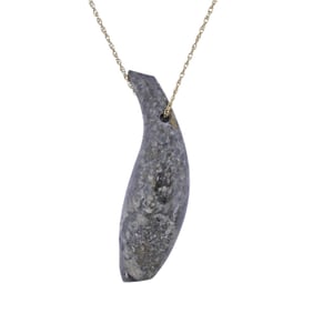 Tiffany & Co Gehry Fish Jade Gold Pendant Necklace