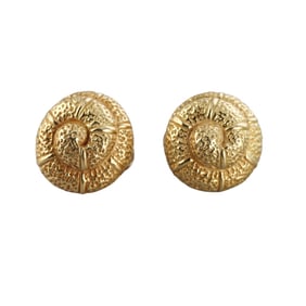 Elizabeth Gage 18k Gold Swirl Motif Earrings