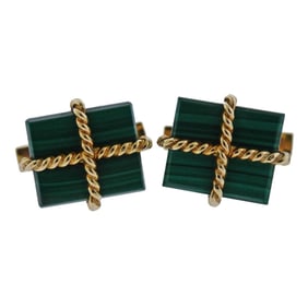 Tiffany & Co Malachite Gold Cufflinks