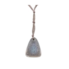 R. Lalique Carved Crystal Cord Necklace