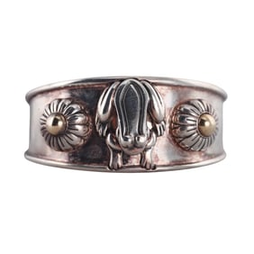 Kieselstein Cord Silver 14k Gold Frog Cuff Bracelet