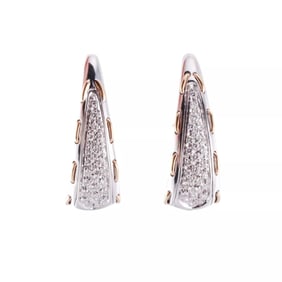 Damiani 18k Gold Diamond Hoop Earrings
