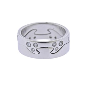 Georg Jensen Fusion White Gold Diamond Puzzle Ring Set #1367