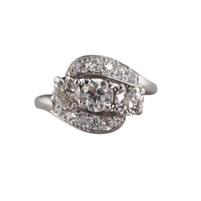 Midcentury Platinum Diamond Ring