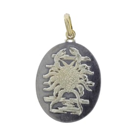 Buccellati Large Zodiac Cancer Gold Silver Pendant