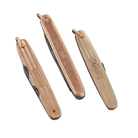 Antique 10k 14k Gold Pocket Knife Lot of 3