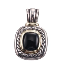 David Yurman Albion 14k Gold Silver Onyx Pendant