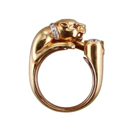 18k Gold Diamond Panther Ring
