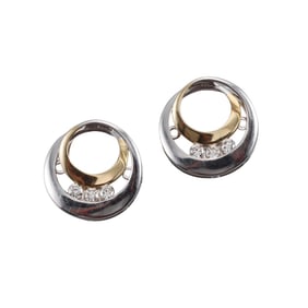 Afino 14k Gold Diamond Slide Pendant Set of 2