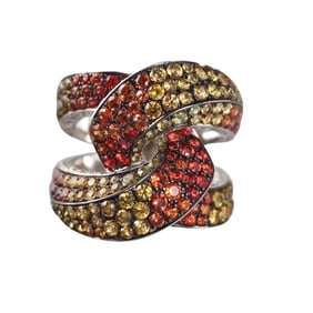 Salavetti 18k Gold Sapphire Diamond Cocktail Ring