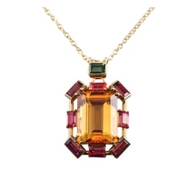 Ippolita Gelato 18k Gold Citrine Tourmaline Pendant Necklace