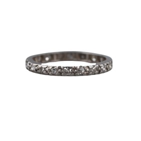 Midcentury Platinum Diamond Eternity Wedding Band Ring