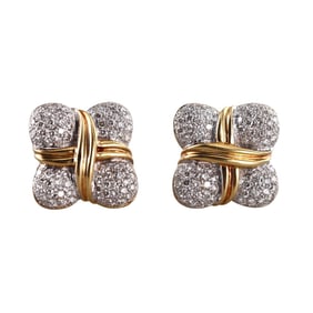 18k Gold 3.84ctw Diamond Earrings