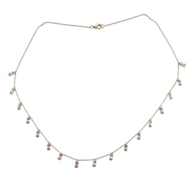14k Yellow Gold Diamond Station Necklace
