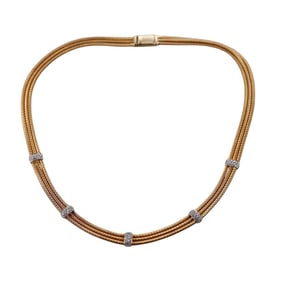 Italian 14k Gold Diamond Necklace