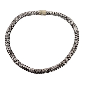 John Hardy 10mm Classic Chain 18k Gold Silver Necklace