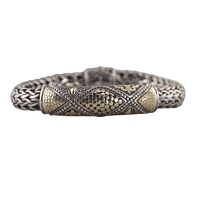 John Hardy Dots 18k Gold Silver Classic Chain Bracelet