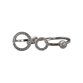 14k Gold Diamond Nesting 3 Ring Enhancer Set