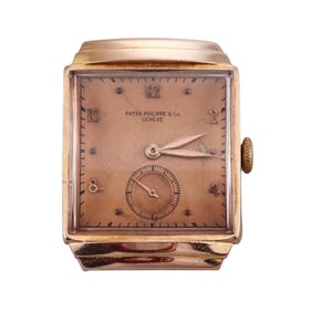 Patek Philippe 1940's Hooded Lugs Double Stepped Case 18k Rose Gold Watch