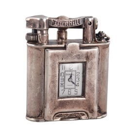 Vintage Alfred Dunhill Sterling Silver Art Deco Lift Arm Watch Lighter 2622