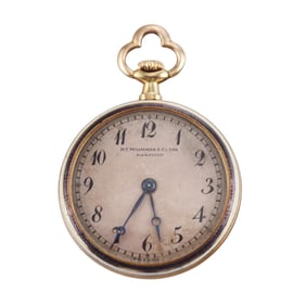 Antique 18k Gold Diamond Guilloché Enamel Bailly French Pocket Watch for H.F Wichman & Co