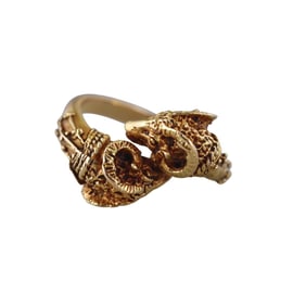 18k Gold Ram's Head Bypass Ring