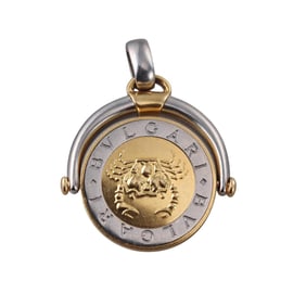 Bvlgari Bulgari 18k Gold Cancer Zodiac Sign Flip Pendant