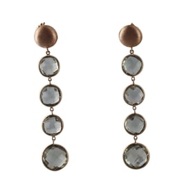 18k Gold Prasiolite Drop Earrings