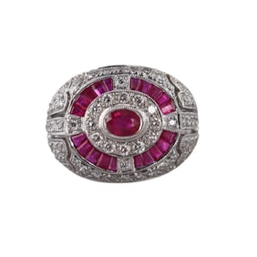 18k Gold Diamond Ruby Ring