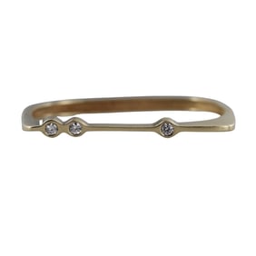 1970s 14k Gold Diamond Square Bangle Bracelet