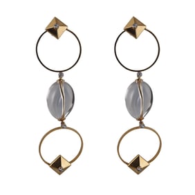Aletto Brothers 18k Gold Crystal Diamond Drop Earrings