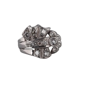 Midcnetury Retro 14k Gold Diamond Ring