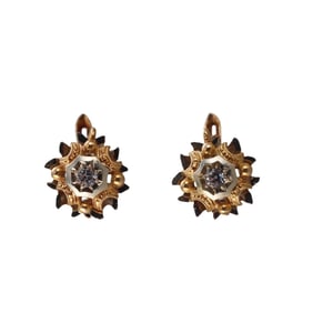 18k Two Tone Gold Earrings