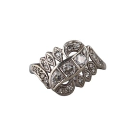 Midcentury 14k Gold Diamond Ring