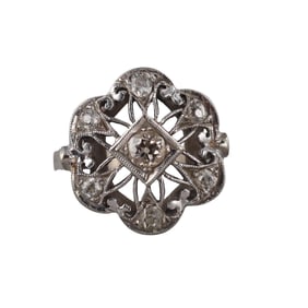 Midcentury 14k Gold Diamond Ring
